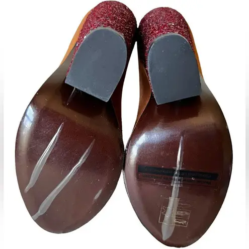 Robert Clergerie Opening Ceremony Suede Glitter Pump Brown Size 6