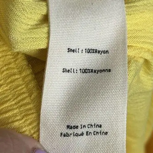 L'Agence Pants Womens Small Yellow Nikita Wide Leg Crepe in Light Maiz Crinkle