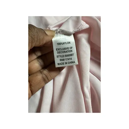 Vintage Miss Elaine Blush Pink Nightgown Embroidered Cottagecore Lingerie Classi Size XL