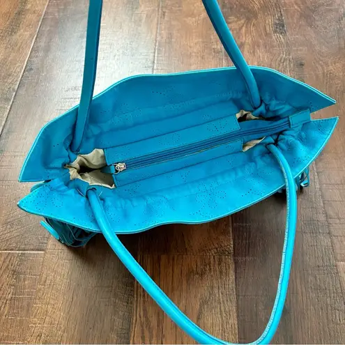 ROBERTA GANDOLFI turquoise fringe tassel leather bag, made in Italy, NWT