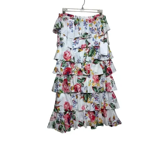 Alix of Bohemia Tasha Rose Ruffle Skirt NWT Sz. S White