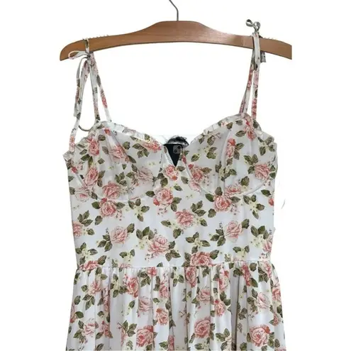 West of Melrose Floralā Print Maxi Dress Tiered Ruffle Milkmaid Cottage Sz M White Size M