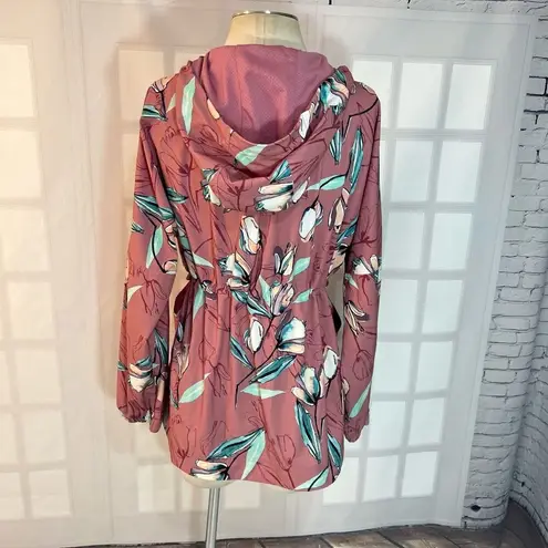 Calia by Carrie underwood pink floral windbreaker jacket size medium