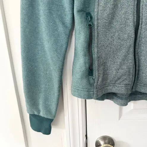 Pact Organic Two Tone Green Heather Full Zip Hooded Sweatshirt Jacket Small - Image 3