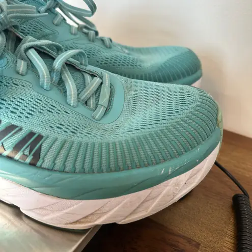 HOKA Womens Sneaker 10 Bondi 7 Training Blue Running Eggshell Athletic Walking