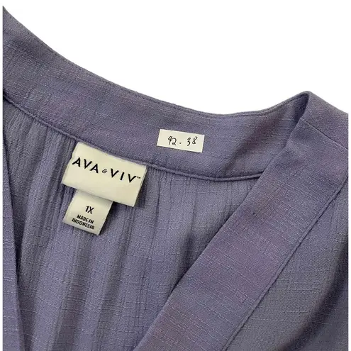 Ava & Viv Purple Bohemian Long Sleeve Plus Size 1X | 42-38