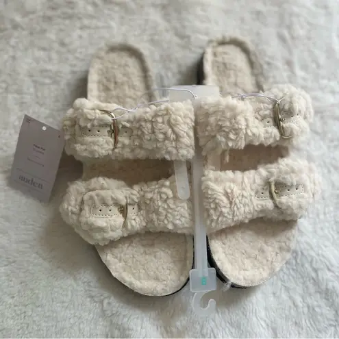 Auden Women's Jane Cream Buckle Slide Slippers Size 8