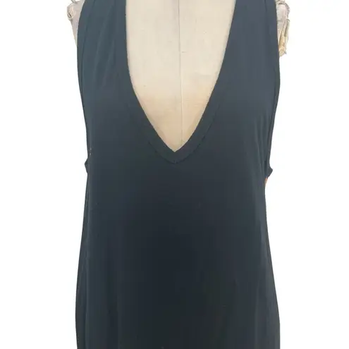 n:philanthropy Alice Leopard-Trim Tank Sleeveless Dress Black Size Large