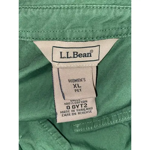 L.L.Bean Women's Petite 100% Cotton  Green Button Up Jacket Coat Outdoor Size XL