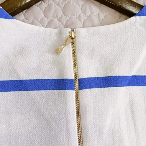 Kate Spade NWOT  Blue Cream Red Floral Print Short Sleeve Top Women's Size 0