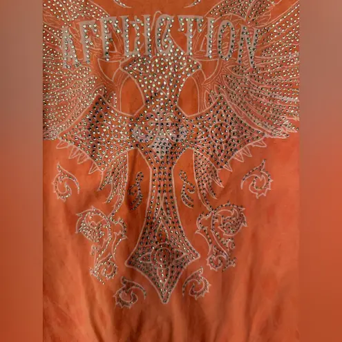 Affliction MARGO WINGS BODYSUIT Orange Pink Women’s Bodysuit Size Medium