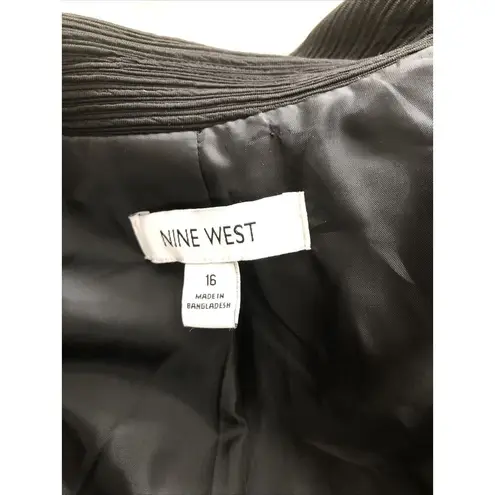 Nine West  Women’s 16 Jacket Open Front Long Sleeve Lapel Collar Black Lined