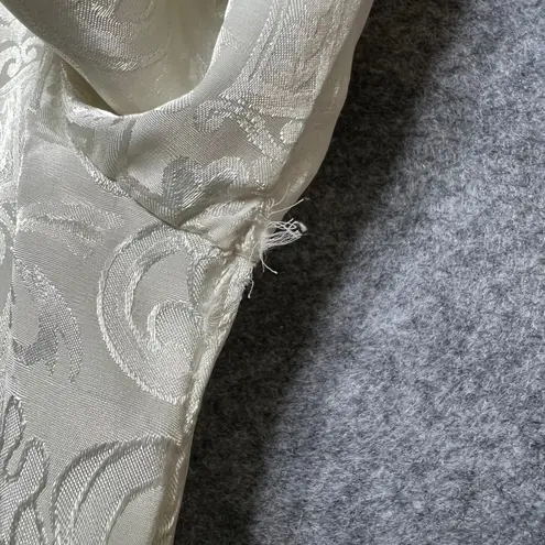 Victoria's Secret Vintage  Satin Jacquard Bed Jacket L Ivory Lounge Sleepwear Top