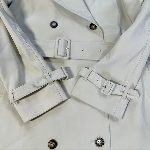 L.L. Bean Women’s Long Trench Coat Classic Double Breasted Belted in Beige SP Gray Size undefined