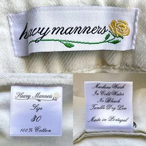 Heavy Manners Vanilla Sky Low Rise Baggy Denim White Cotton 30 NWT