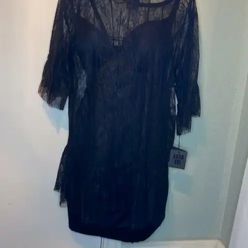 Anna Sui lace drop waist top s
