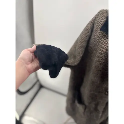 Lysse Cabin Faux Mink Long Coat Chevron Women’s Size Large/Extra large Pockets