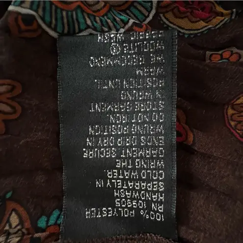 Essentials by Milano Womens Y2K Fairy Paisley Beaded Top Size XL Button Up Boho Brown