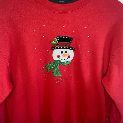 Vintage top stitch snowman crewneck Red Size L