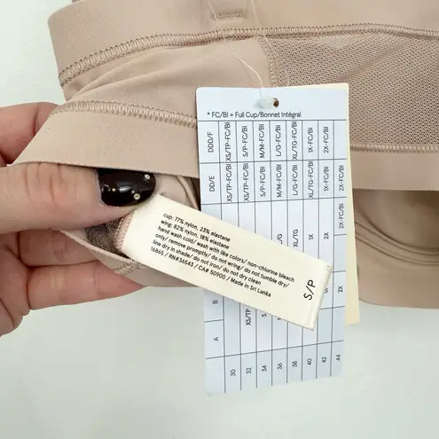 True & Co. True Body Lift Triangle Bra with Mesh Tan