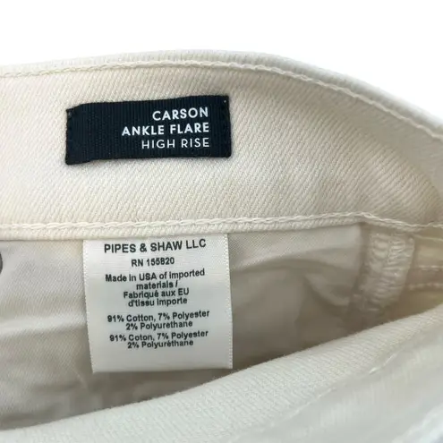 Veronica Beard Carson Jeans Ankle Flare High Rise Ecru Ivory Size 26 US 2