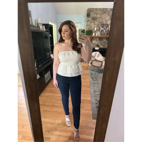 Vintage white strapless top Size L