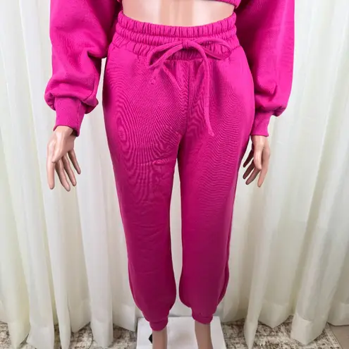 Zenana  2 Pcs Crop Sweatshirt Tracksuit Jogger Pants Set Outfit Active Loungewear XS