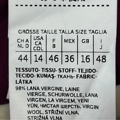 Max Mara Norcia Sleeveless Stretch Virgin Wool Dress US Size 14 Fushia Pink NWOT