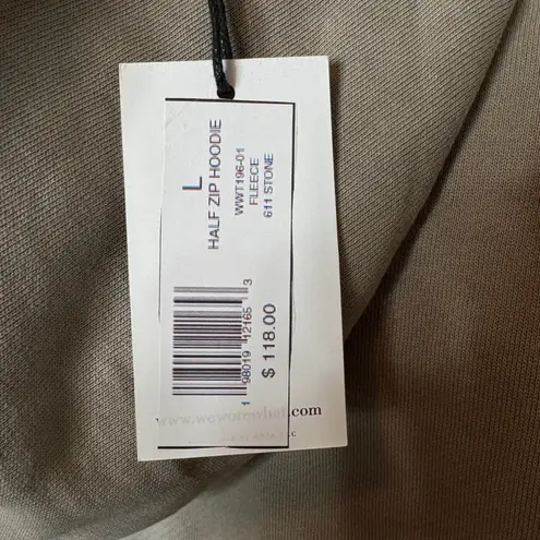 We Wore What Stone Gray Half Zip Hoodie Large Oversized Cropped Pullover