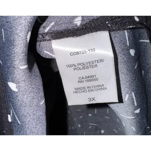 Hilary Radley Heart Short Flutter Sleeve Top Women's 3X Work Relaxed Flowy Black