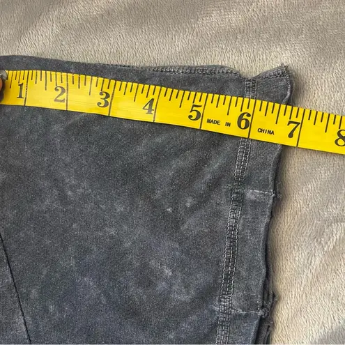 Free People Gray Acid Relaxed Fit Short Sleeve Tee with Crew Neck Blue