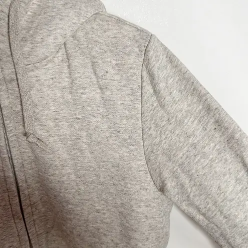 Uniqlo  Hoodie Beige Gray Heathered Full Zip Faux Fur Lined Sweatshirt Size M - Image 8
