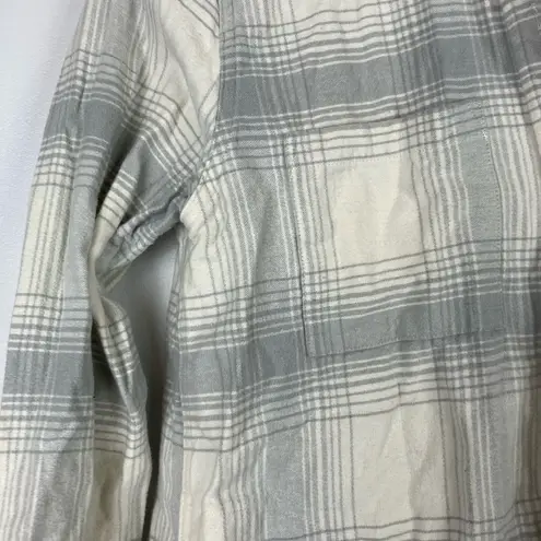 Marine layer Gray Rose Overshirt Plaid Flannel Button Down Top