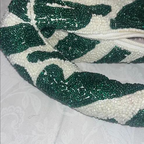 NWOT Sincerely Jules Beaded Green White Hobo Shoulder Bag