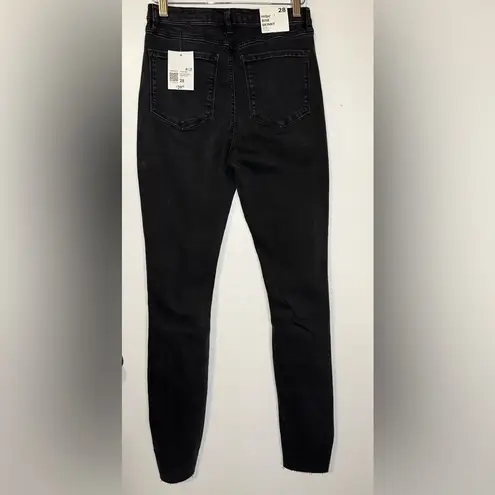 Forever 21  Distressed Knee High Rise Skinny Jeans Black Size‎ 28 NWT