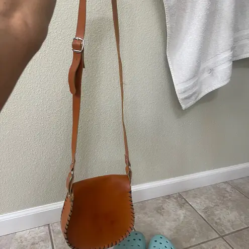 Hand tooled Leather Crossbody Bag Floral Shoulder Bag Western Purse mexican Brown