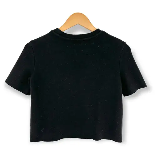 ZARA  | Women's Size 5 | Black Short Sleeve Top w/ Pearl Accented Round Collar
