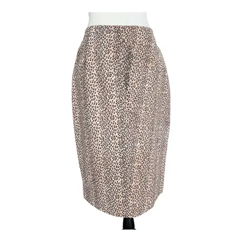 Vintage 80s Leopard Print Leather Women's Wrap Skirt Size M Brown Size M