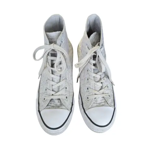 Converse  White Textile High Top Sneakers Women's 7 553285f Off-white Cream Kicks