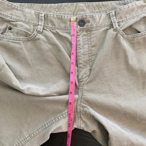 Eddie Bauer  Women's Light Brown Corduroy Pants Classic Fit Tall Size 12 Preppy