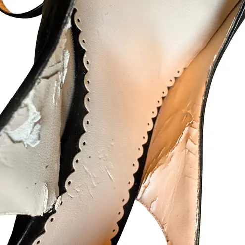 Oscar de la Renta Black Classic Slingback Carmen Heels ā Scalloped Edge Size 8M