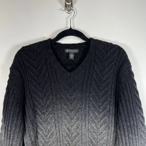 Inc International Concepts Lambswool Ombré Gray Black Sweater Size Large