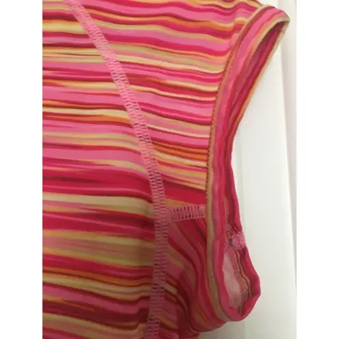 Mizuno Women's Size Unknown Active Pink Striped Shirt CLUB SOUTH VOLLEYBALL 6