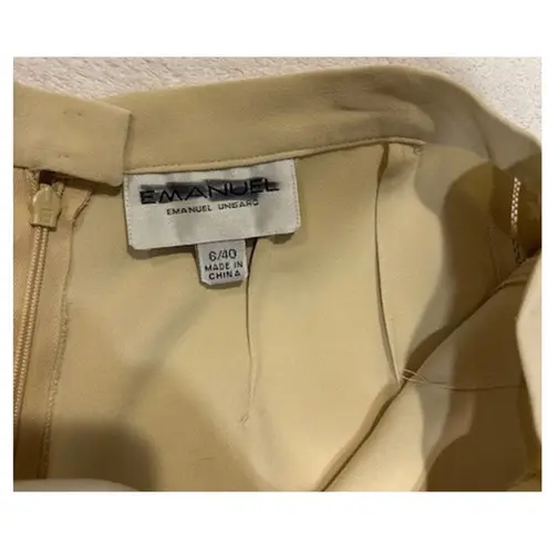 EMANUEL UNGARO Tan Silk Tuxedo Pants Dressy Work Corpcore Cropped Size 40 / 6