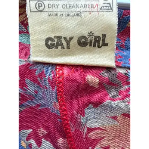 Vintage 70s Floral Midi Fit and Flare Dress Size Large Pink