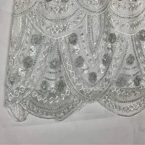 Here Comes the Sun  women's small white lace dress shiny bride party