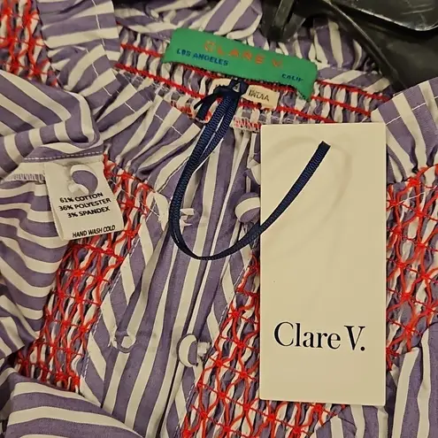 đź’•CLARE V. ANTHROPOLOGIEđź’• Joelle Dress ~ Lilac Striped Print Large L NWT Purple