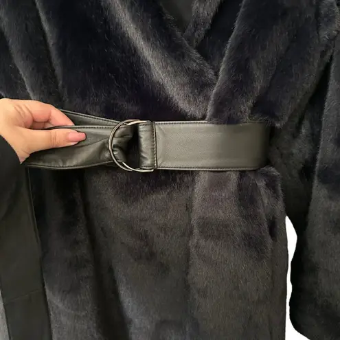 Jason Wu Runway Faux Fur Coat Leather Belt NWT Sz S