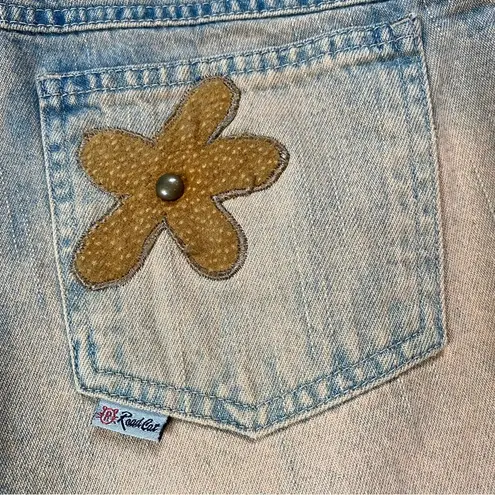 Vintage 90s/Y2K RARE Road Cat Suede And Felt Patchwork Maxi Denim Skirt Size M Size M