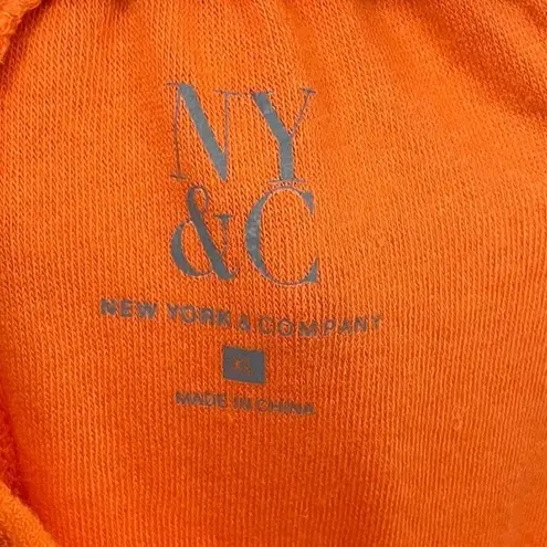 New York & Company Loop Terry Top and Wide Leg Pants Size XL Orange and Pink